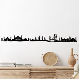 Wallity Istanbul Skyline Escultura de Pared Negro